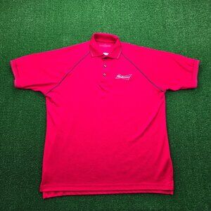 Budweiser Polo Shirt Mens Large/XL Red Short Sleeve Employee Uniform Work Wear‎